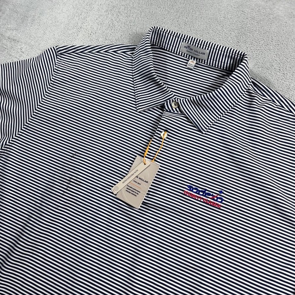 Peter Millar Other - Peter Millar Summer Comfort Polo Shirt Mens XL Navy White Stripe Sodexo Charity